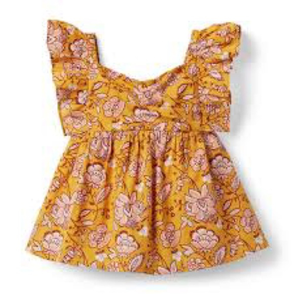 EUC, Janie & Jack set, sunflower floral paisley top/short